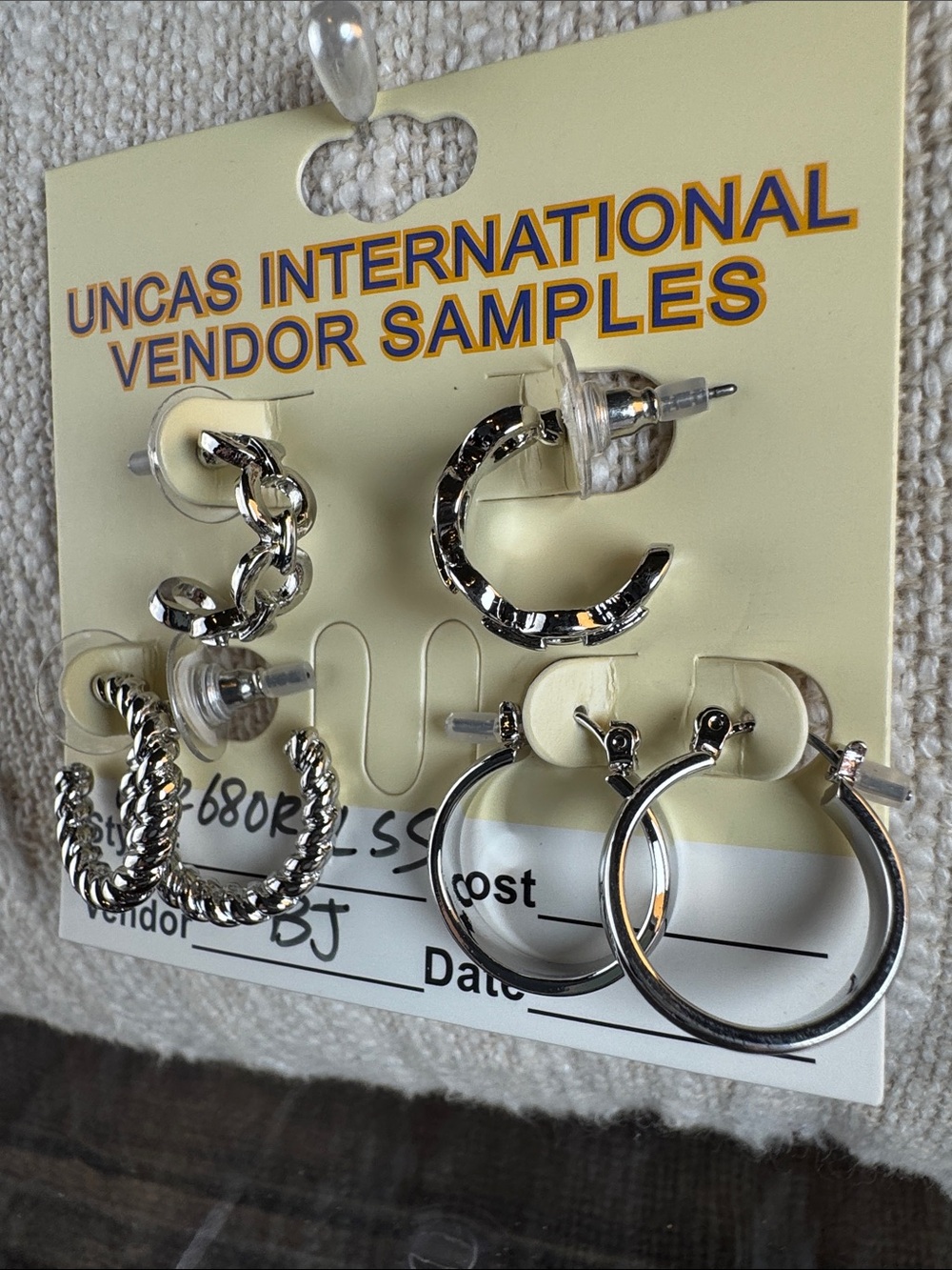 0762-Silver Tone Hoop Earring Set - Mixed‎ Hoop Styles